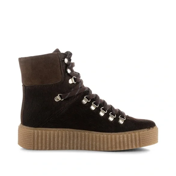 CHIC BROWN AGDA BOOT SUEDE - BROWN PONY SZ 6 - Picture 2 of 9